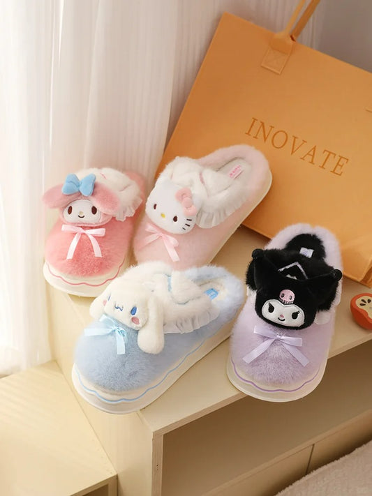 Sanrio Plush Fluffy Slippers House Slippers