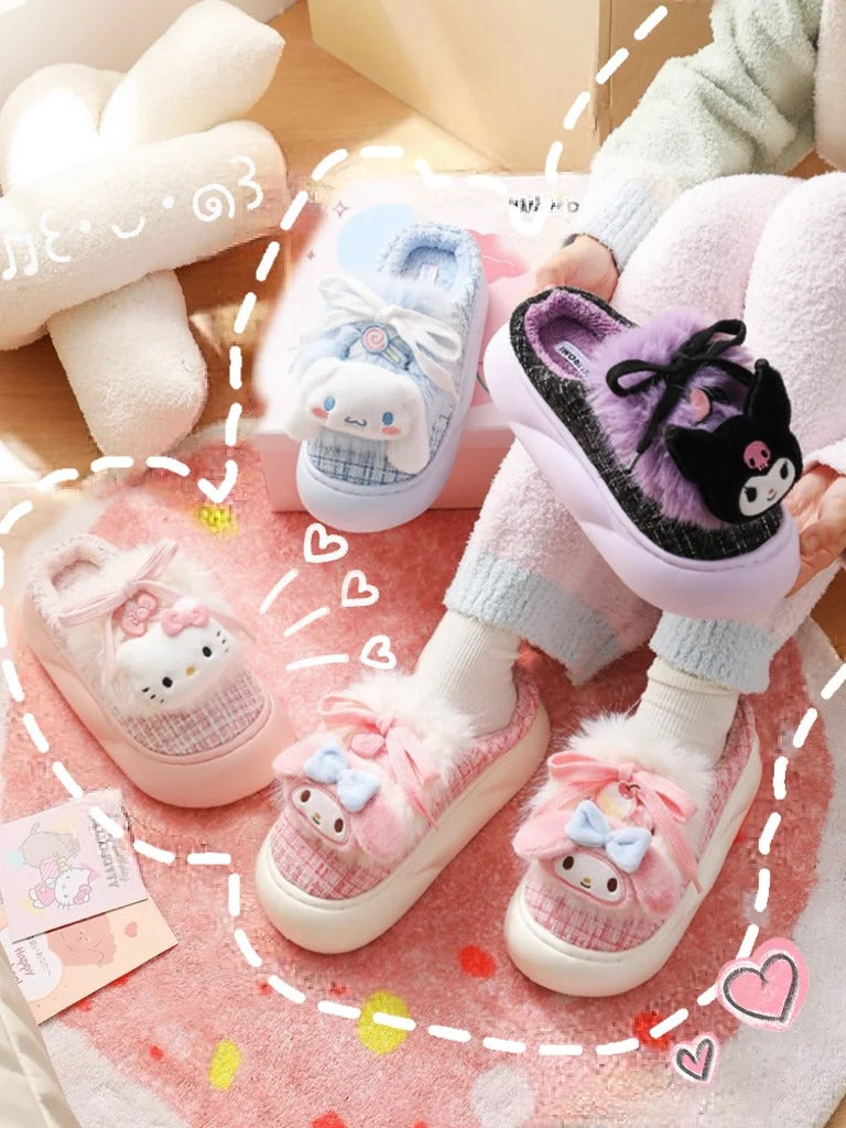 Sanrio Plush Fluffy Slippers House Slippers