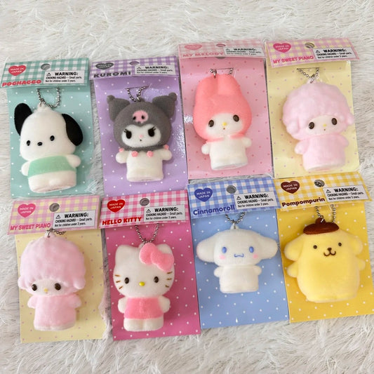 Sanrio Flocking Mascot Squishy Toy Keychain