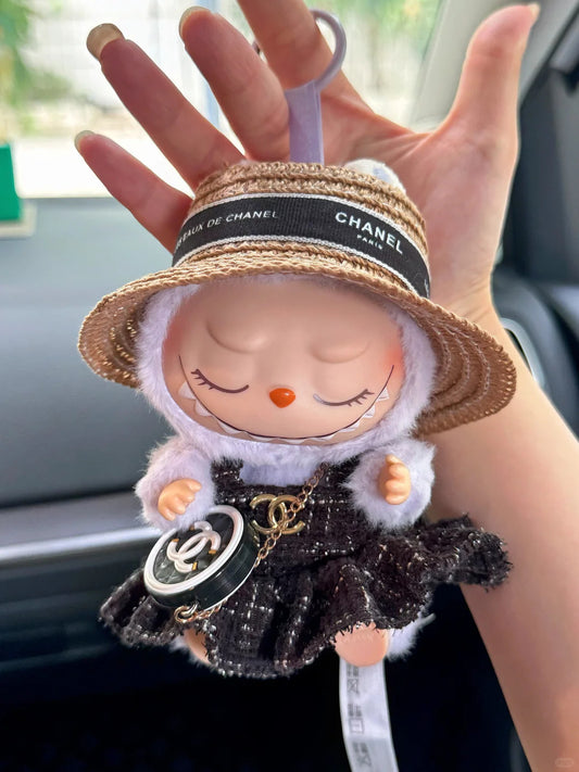 Black  Clothes Set(NO DOLL) Accessories Suit Cute Clothes for Labubu Dress up