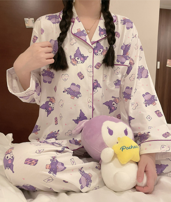 Kuromi Pyjama Set Purple