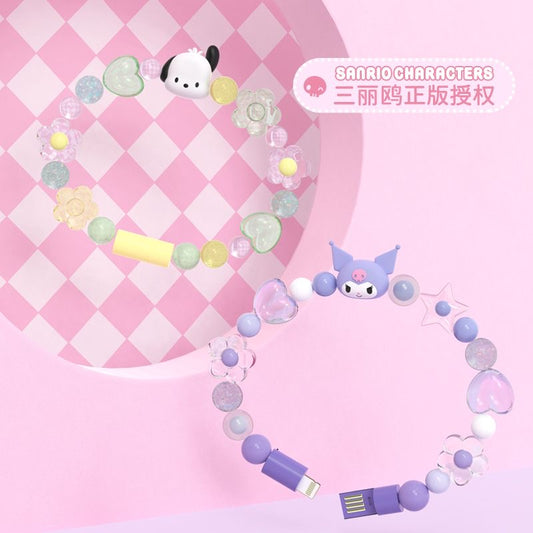 Sanrio Kuromi Pochacco Bracelet  Charging Cable Girls Gifts