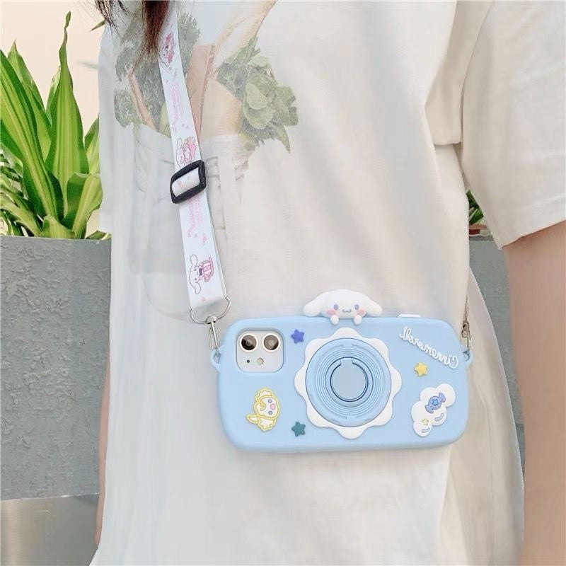 Cinnamoroll phone case with shoulder strap