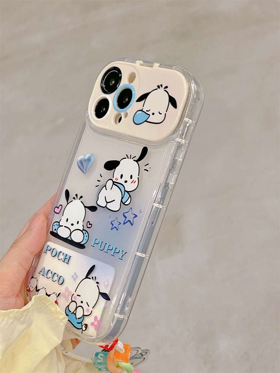 Pochacco phone case with Mirror& Dangle Charm