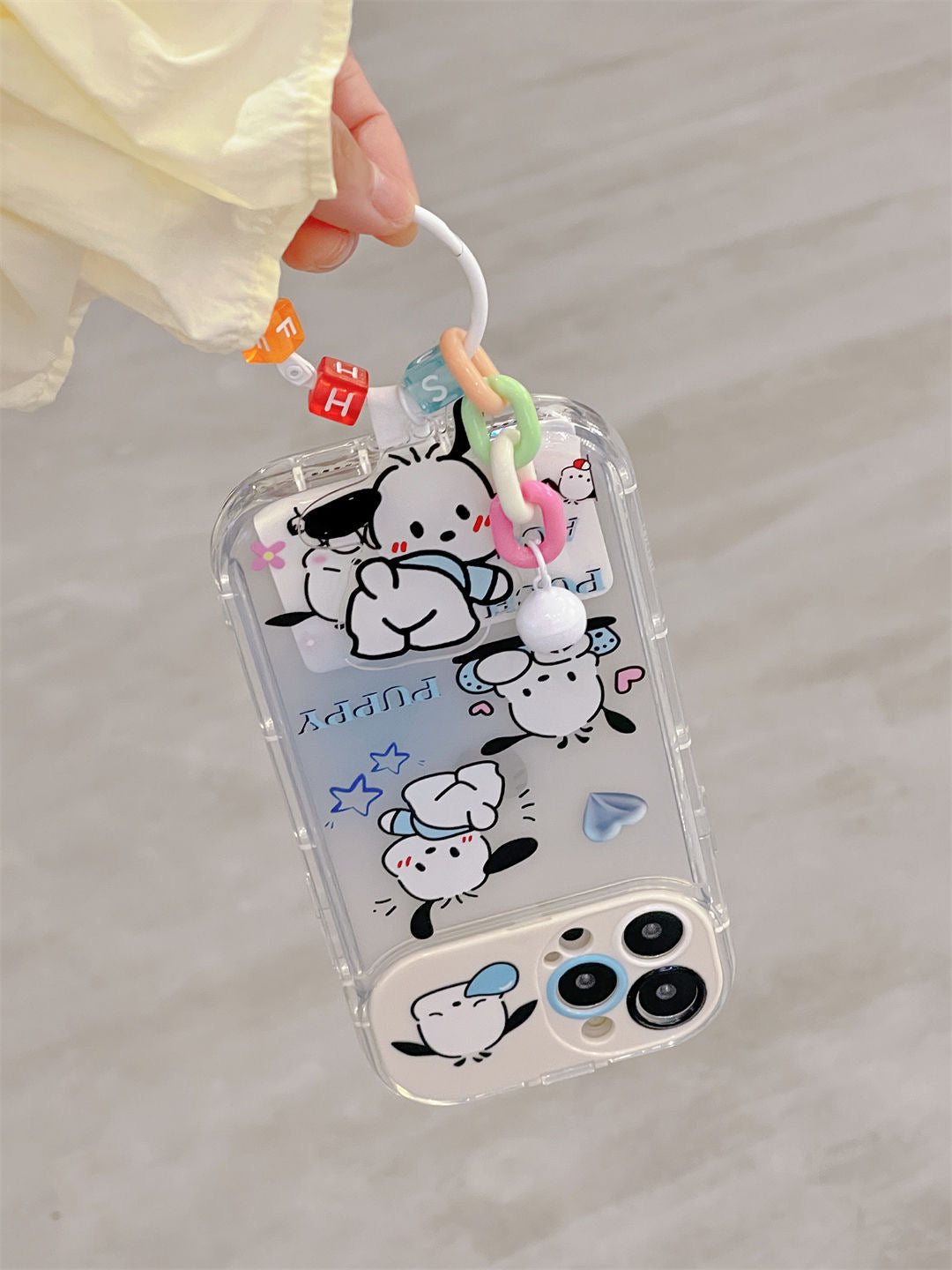 Pochacco phone case with Mirror& Dangle Charm