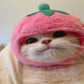Strawberry Fluffy Head Wear For Pets