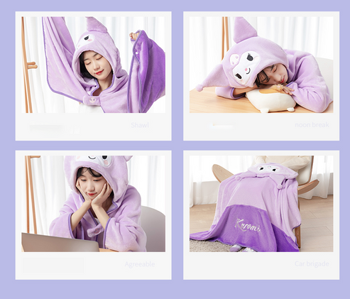 Kuromi Hoodie Blanket – Joykawaii