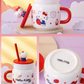 Sanrio Glass Water Cup with straw 450ml
