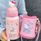 Sanrio Water Bottle insulated stainless steel vacuum bottle with PU Leather Sleeve 500ml