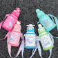 Sanrio Water Bottle insulated stainless steel vacuum bottle with PU Leather Sleeve 500ml