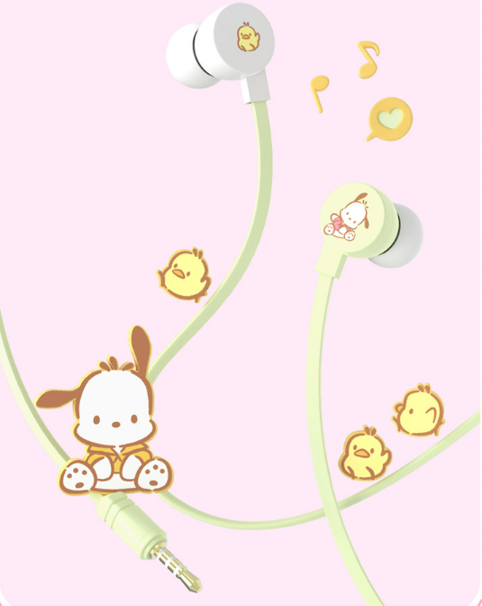 Sanrio Characters wired headphones  In-Ear Headphones 3.5 mm Plug