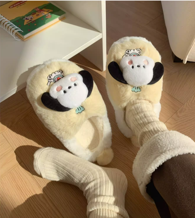 Sanrio fuzzy kawaii dog slippers home shoes
