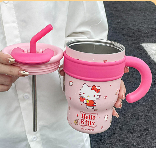 Sanrio Stainless Steel Tumblers with Lid and Straw 600ml – Joykawaii