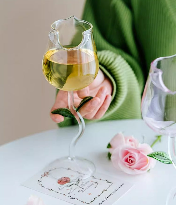 Rose Flower Wine Glasses