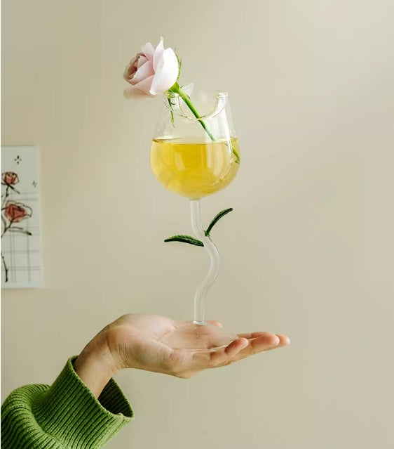 Crooked Flower Wine Glass