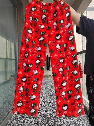 Fuzzy christmas pajama hot sale pants