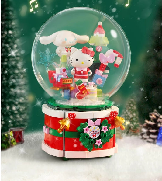 Hello Kitty and Cinamoroll Christmas music box building blocks