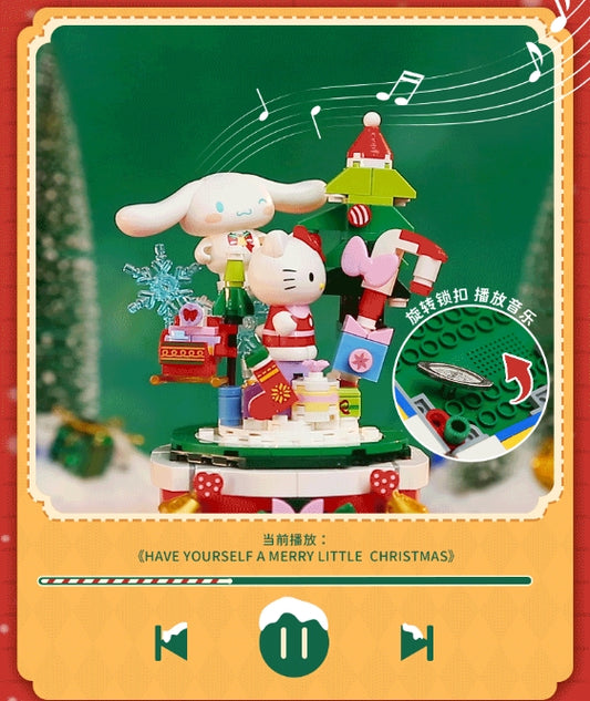 Hello Kitty and Cinamoroll Christmas music box building blocks