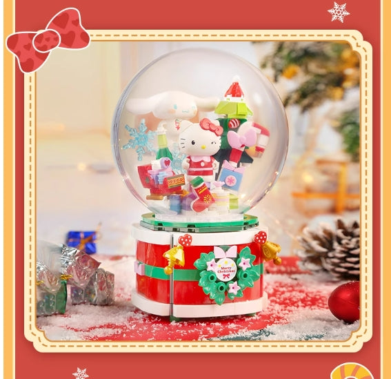 Hello Kitty and Cinamoroll Christmas music box building blocks