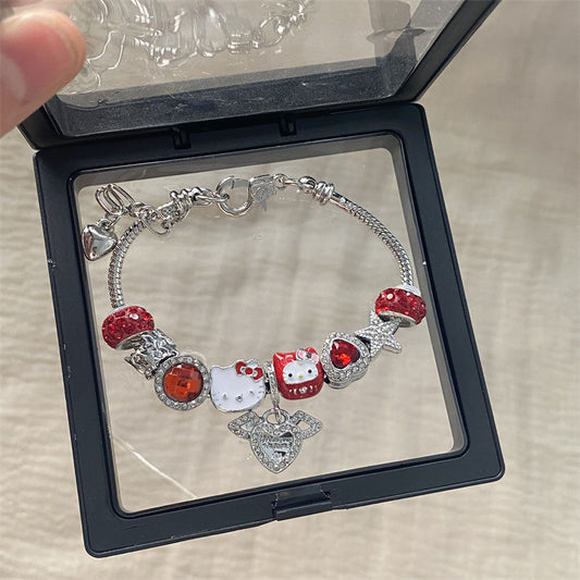 Hello Kitty Bracelets Stainless Steel Bangle Bracelet  Gift for Women Girls