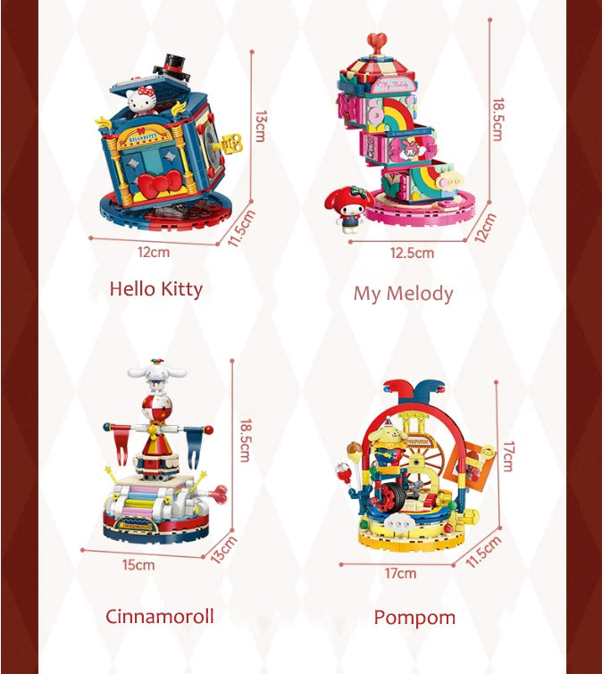 Sanrio series magic circus building blocks Kuromi toys Christmas gifts