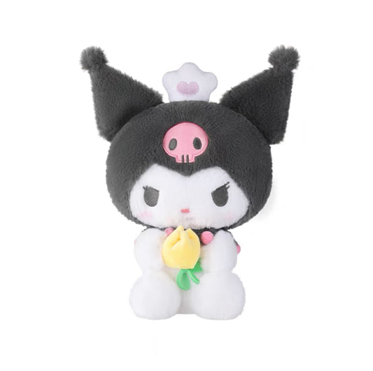 Kuromi holds flowers plush doll