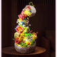 Flower tea light music box assembled building blocks