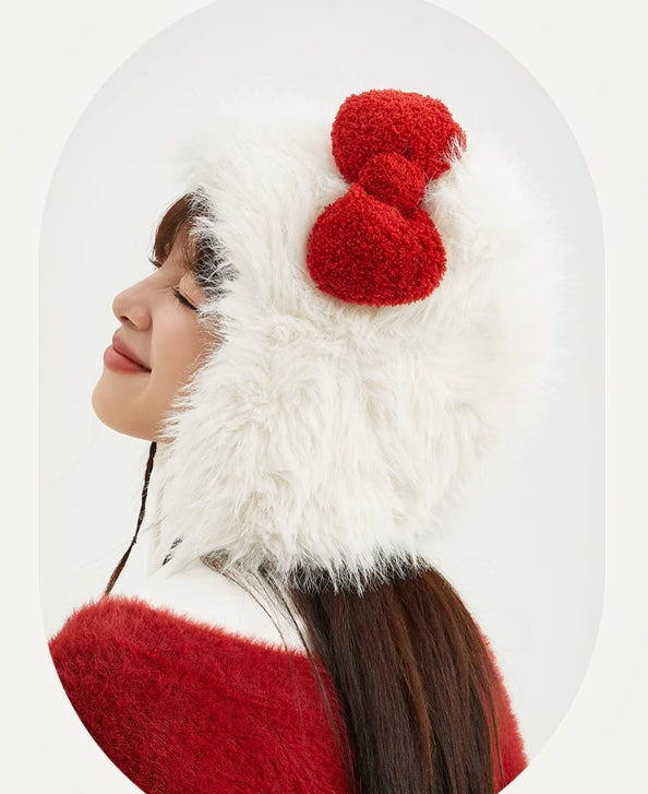 Hello Kitty Plush Hat Fuzzy Cute Hat