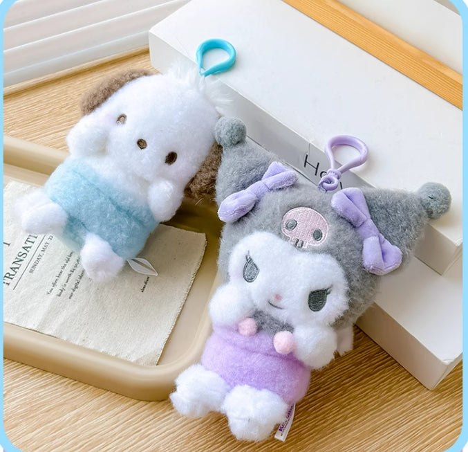 Pochacco / Kuromi Angel Milk Baby plush keychain