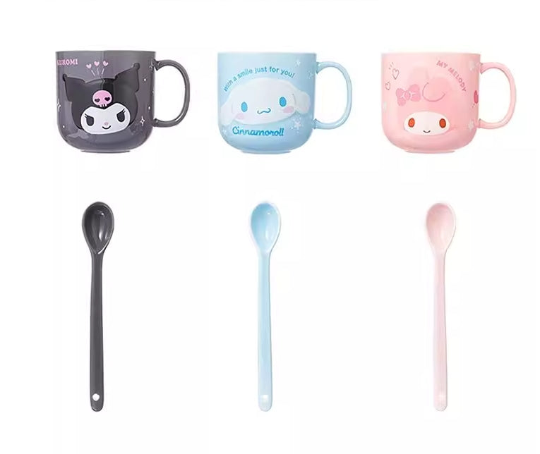 Sanrio mugs with spoon 460ml