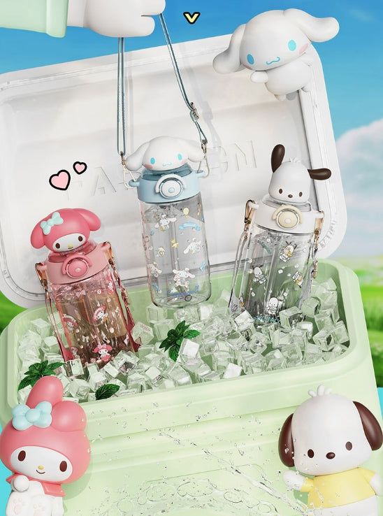 Sanrio Water Bottle with Shoulder Strap （650ml）