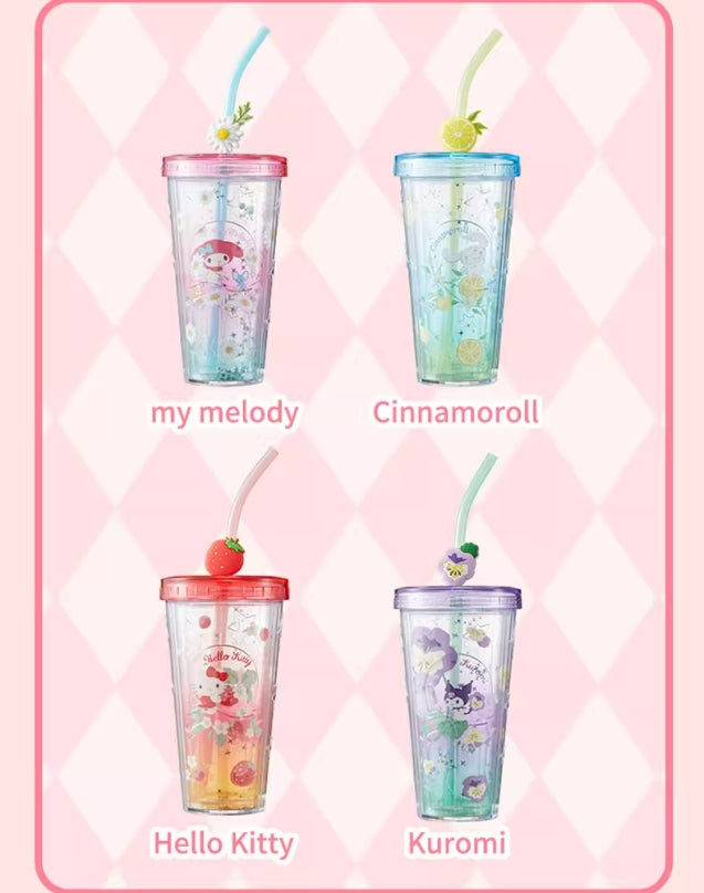 Sanrio Flower Party Series Straw Cup 420ml