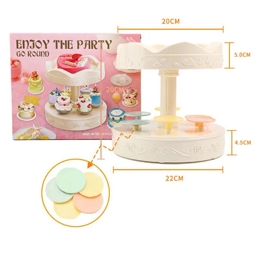 Automatic Rotating Double Tier Dessert Carousel, figure rotation display