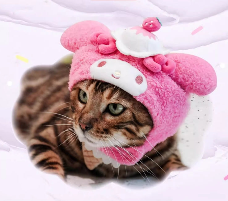 Sanrio cat hat, Fluffy Headwear For Pets