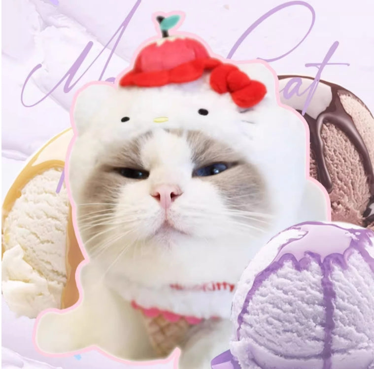 Sanrio cat hat, Fluffy Headwear For Pets