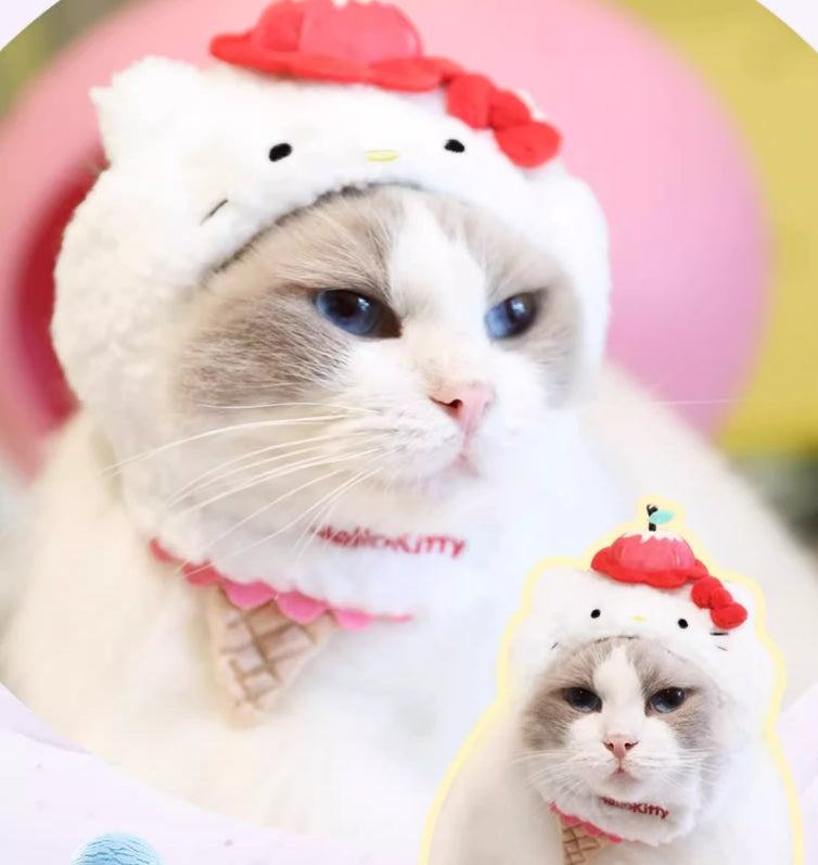 Sanrio cat hat, Fluffy Headwear For Pets