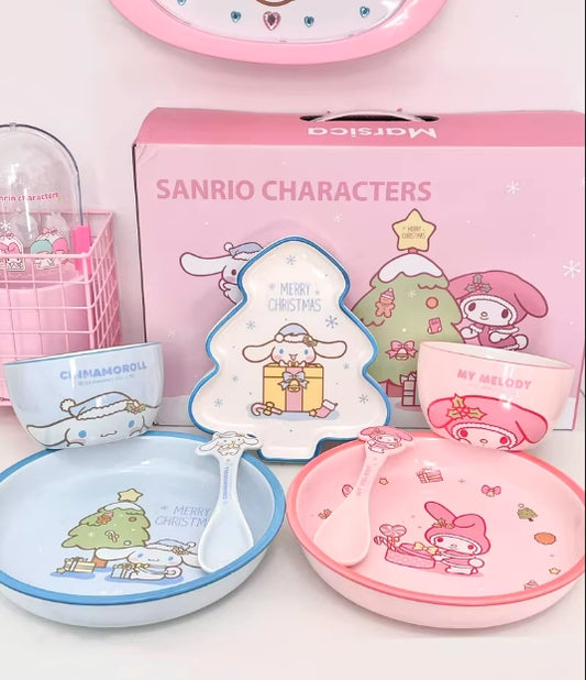 Cinnamoroll and My melody Christmas tableware set