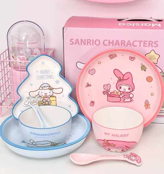 Cinnamoroll and My melody Christmas tableware set