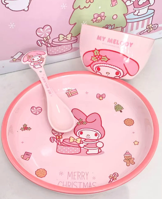 Cinnamoroll and My melody Christmas tableware set