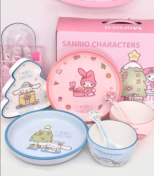 Cinnamoroll and My melody Christmas tableware set