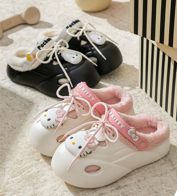 Sanrio Clogs Platform plush Shoes Slippers Winter Warm Plush