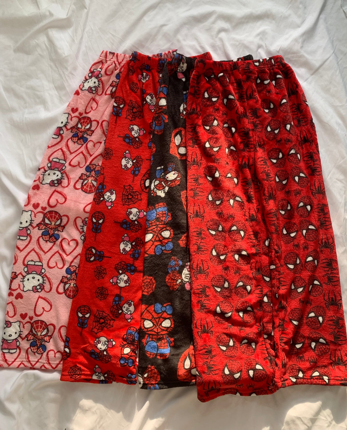 Hello Kitty  Fuzzy  Spiderman Pajama Pants