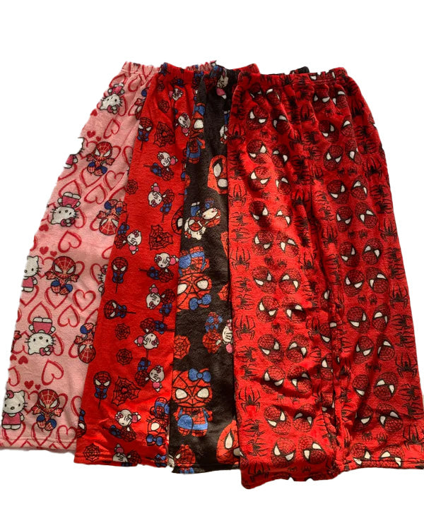 Hello Kitty  Fuzzy  Spiderman Pajama Pants