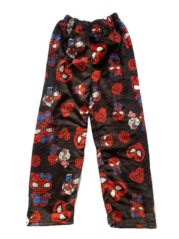 Hello Kitty  Fuzzy  Spiderman Pajama Pants