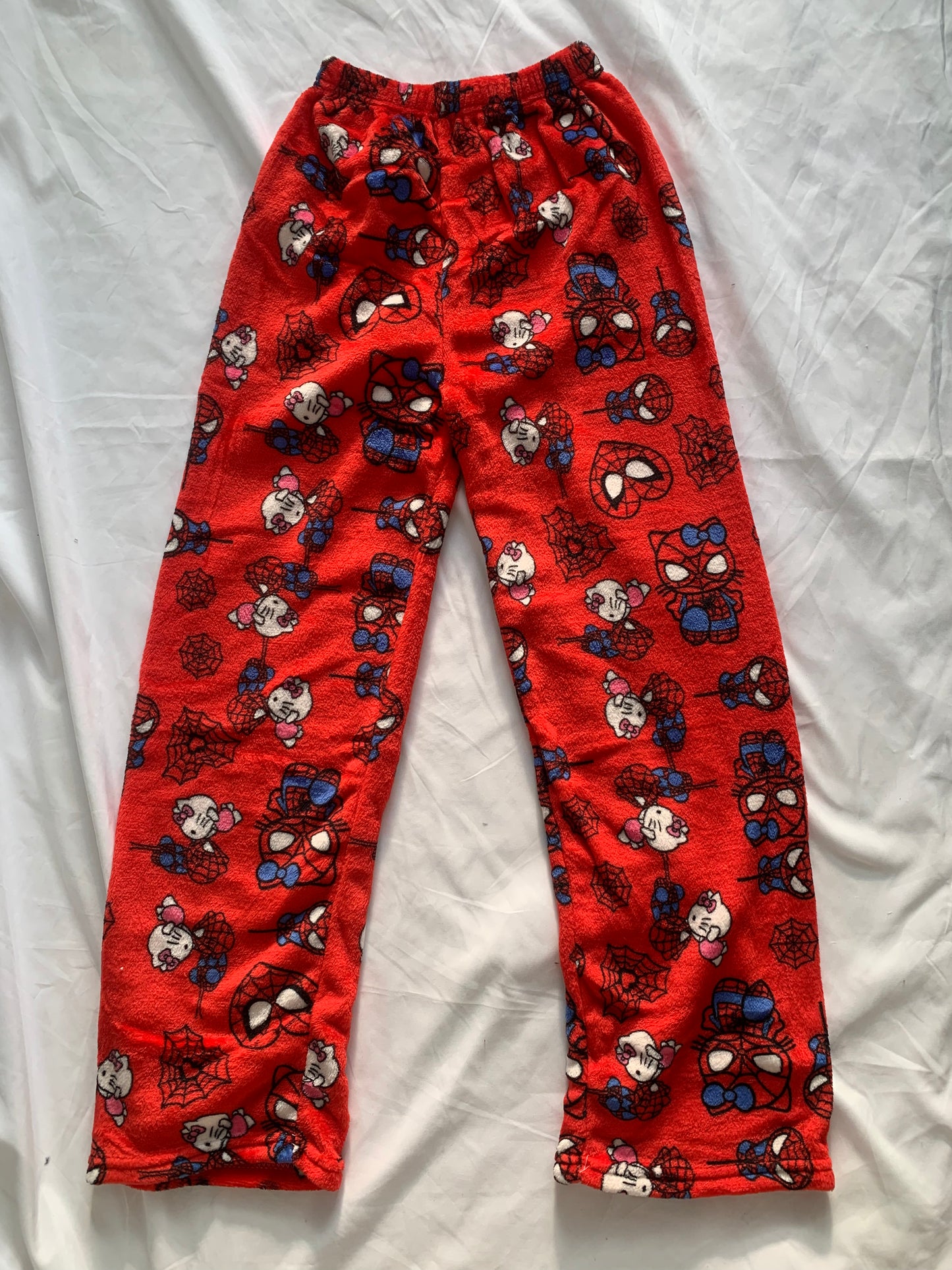 Hello Kitty  Fuzzy  Spiderman Pajama Pants