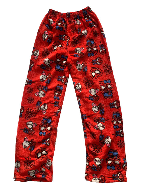 Hello Kitty  Fuzzy  Spiderman Pajama Pants