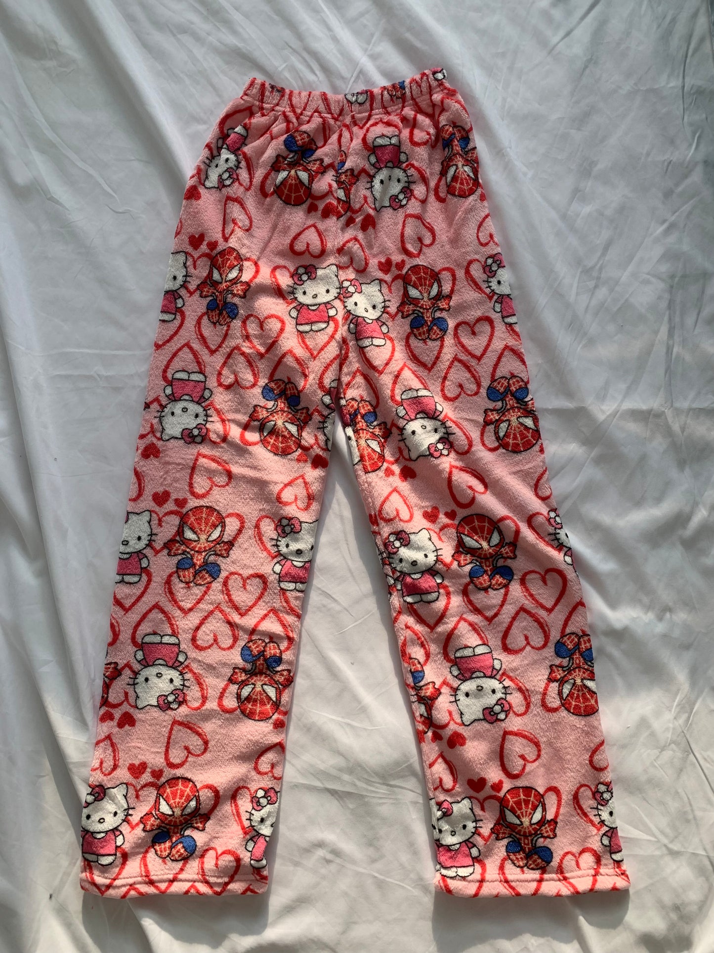 Hello Kitty  Fuzzy  Spiderman Pajama Pants