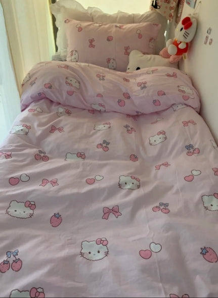 Cute Cotton Cat Bed Sheet set