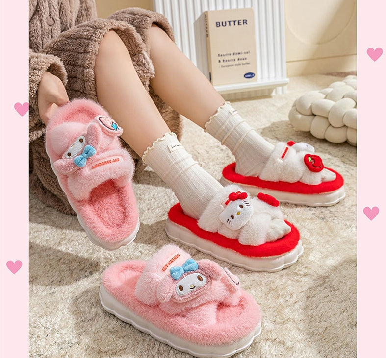 Sanrio Plush Fluffy Slippers Ladies home slippers