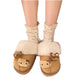 Hello Kitty Fuzzy Brown Slippers Winter House Shoes